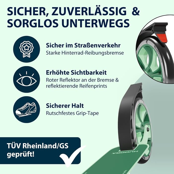 Самокат HUDORA BigWheel 205 Advanced алюмінієвий, складаний, регульований, до 100 кг, для дітей, підлітків і дорослих