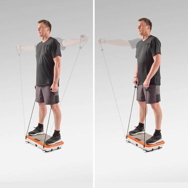 Вібраційна платформа Mediashop Vibro Shaper для фітнесу, м'язів і тренування всіх груп, осциляційна технологія, з фітнес-стрічками, помаранчева