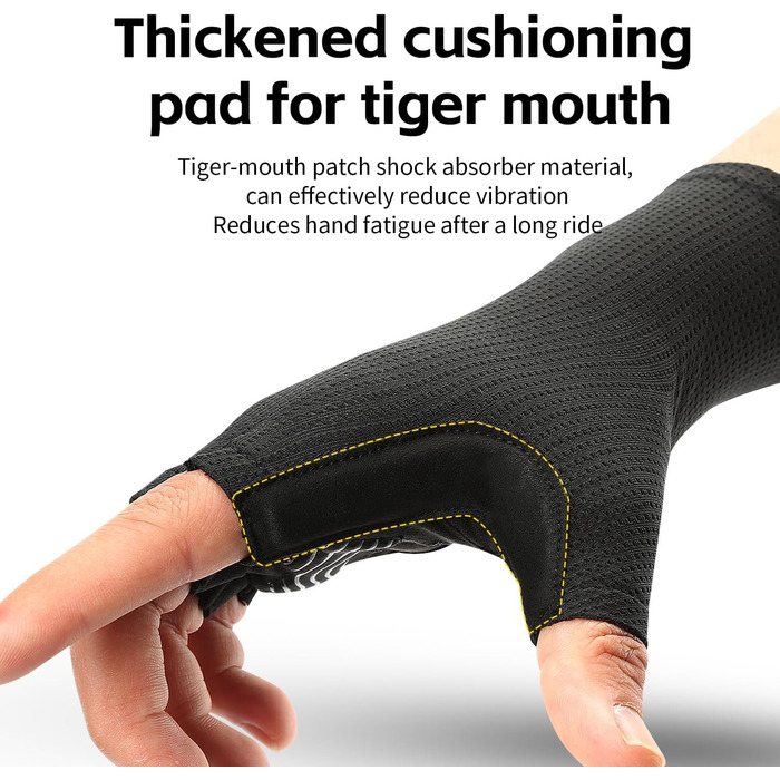 Професійні велосипедні рукавички – дихаючі, амортизуючі, з силіконовими вставками на долонях для катання, альпінізму та активного відпочинку. Чорний, розмір L