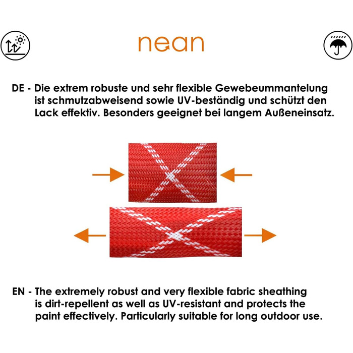 Надійне велозамок Nean з кодом, 6 мм, 900 мм, червоний