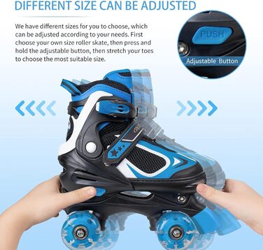 Дитячі ролики Nattork для хлопчиків та дівчаток, регульовані, з підсвічуванням коліс, розміри 28-32, блакитний колір