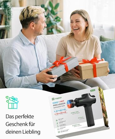 Масажер для тіла з охолодженням та підігрівом, тихий масаж глибоких м'язів проти болю в шиї та спині, LCD дисплей, ергономічний ручний масажер для дому та фітнесу, з сумкою