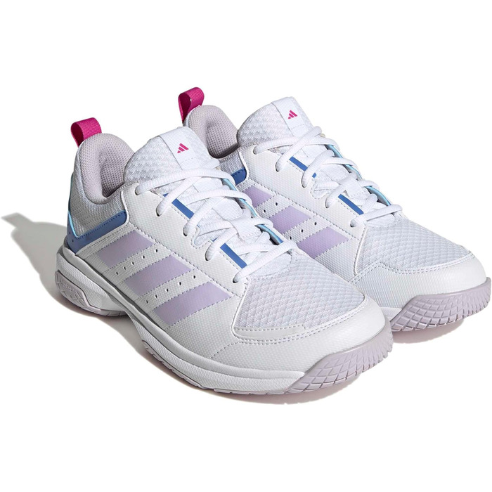 Жіночі кросівки Adidas Ligra 7 Indoor для залу (48 EU, білий, сріблястий, синій)