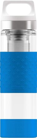 Термос-пляшка SIGG Hot & Cold зі скла 0.4 л, ізоляційна, без шкідливих речовин, з силіконовим захистом, Electric Blue