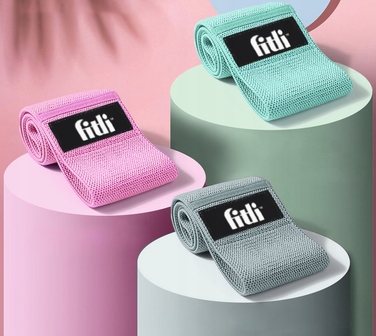 Набір фітнес-резинок Fitli, 3 шт., різнокольорові, 13-37 кг