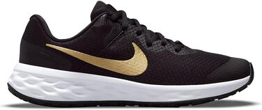 Кросівки Nike Revolution 6 NN (GS) для гімнастики, чорні з металік золотом та білим, великий розмір