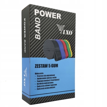 Набір фітнес-резинок Power Band (5 шт), 2-54 кг, стрічки опору для кросфіту та тренувань