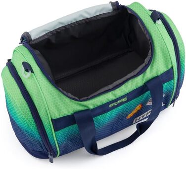 Спортивна сумка Kinder з відділенням для взуття, 2 бічними кишенями, регульованим плечовим ременем, 100% поліестер, 45×28×22 см, 600 г (Блакитна)