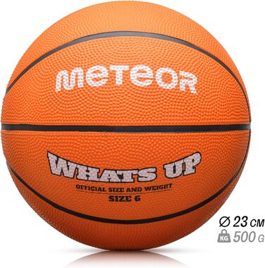 Дитячий баскетбольний м'яч Meteor What's UP, розмір 1-7, м'який, для дітей 4-8 років, навчальний, помаранчевий
