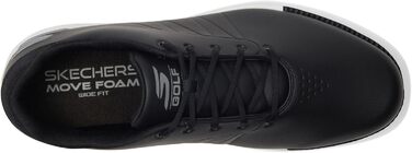 Чоловічі гольф-туфлі Skechers Tempo, водонепроникні, легкі, чорно-білі (45 EU, широка колодка)