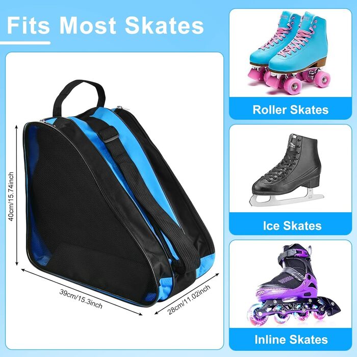 Сумка для роликів та ковзанів для дітей. Сумка для роликів Inliner, Ice Skate Bag, Skischuhtasche, Rollschuhtasche (Блакитна)