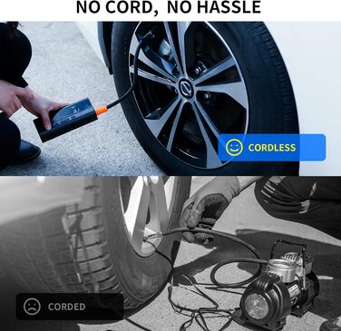 Електричний повітряний насос U-VKK 5200mAh, 150PSI, портативний акумуляторний компресор з LCD-дисплеєм для велосипедів, мотоциклів, м'ячів та надувних виробів