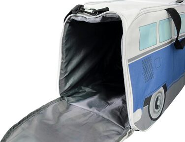 Сумка BRISA VW у стилі Volkswagen T1 Bulli, спортивна, через плече, ретро, велика, синьо-бежева, 60x30x30 см