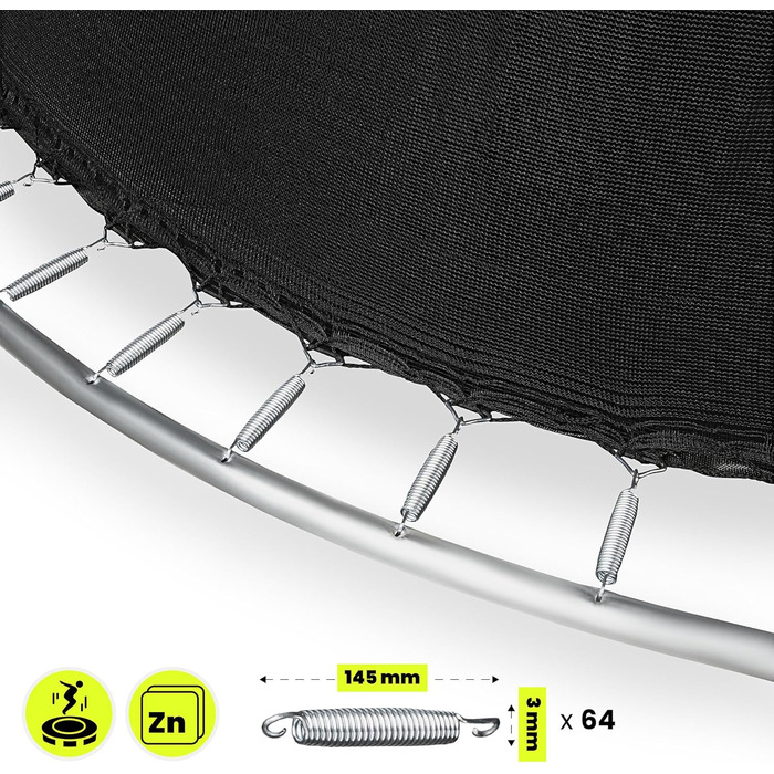 Батут гірчатий Hypermotion Outdoor для дітей 244/305/366/430/487 см - швидковисихаючий, водостійкий, Ø 366 см