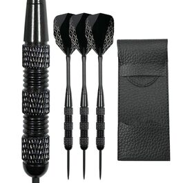 Дарти сталеві Dartpfeil E Black (20 г) з алюмінієвими стеблами + 3 запасних, кейс