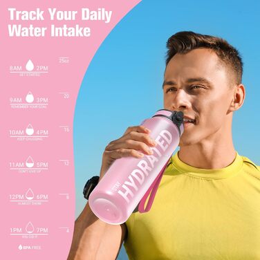 Спортивна пляшка Sahara Sailor, 750 мл, BPA-free, тритан, герметична, для води, велосипеду, кемпінгу, йоги, спортзалу, рожева