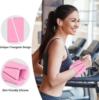 Набір кишенькових вагів KOOOGEAR 2 шт. (0,5 кг * 2) для фітнесу, бігу, гімнастики, чорний та рожевий