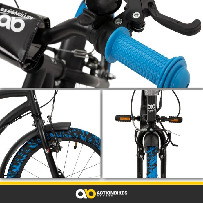 Дитяче велосипед Actionbikes 18/20/24 дюйми - V-Brake гальма, захистники, для дівчаток та хлопчиків (4-12 років)