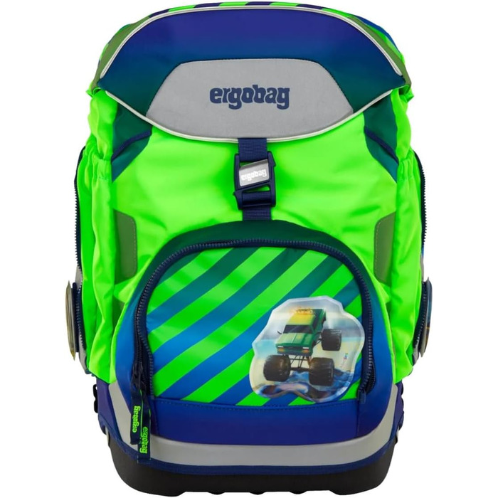 Дитячий ергономічний шкільний рюкзак ergobag Schulranzen-Set — набір з 6 предметів для 1 класу початкової школи, Truckbär (синій)