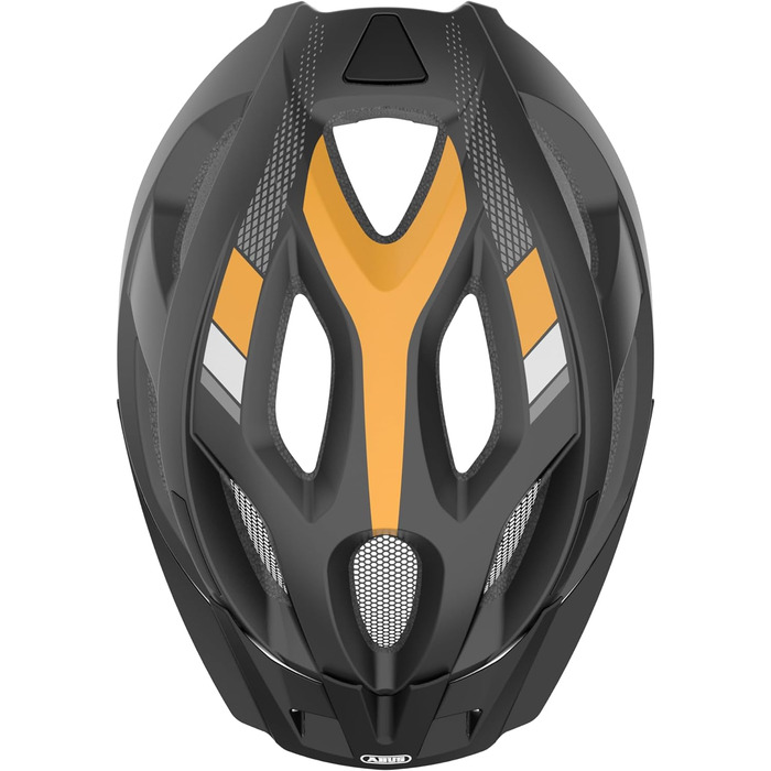 ABUS Aduro 2.0 Велосипедний шолом з підсвіткою для міста, спортивний, чорний/помаранчевий, розмір S (51-55 см), унісекс