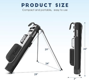 Сумка для гольфу Findway: стійка, легка, для тренувань та гри, 80 см, A1-BK