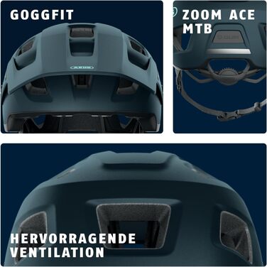 Велосипедний шолом ABUS MoDrop MTB, міцний, з вентиляцією, унісекс, розмір M (54-58 см), синій