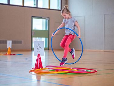 Обручі Hula-Hoop Betzold Sport, набір 6 шт, райдужні, для фітнесу та гімнастики, універсальний розмір, для дітей