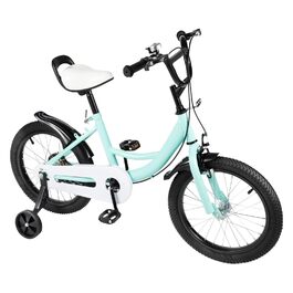 Дитяче велосипед 16 дюймів для хлопчиків та дівчаток 4-8 років з знімними бічними колесами. Зелений колір.