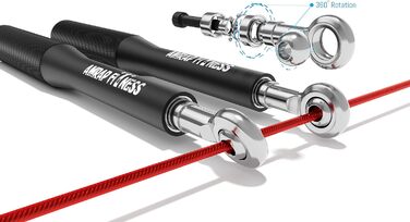 Стрибкове канат Springseil PROFI з 3D-підшипниками | Швидкий скакалка для Double-Unders з дротовим тросом | Ідеально для фітнесу, наприклад, CrossFit, боксу, WODs, MMA
