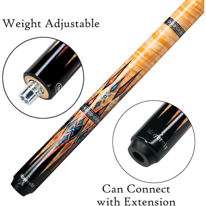 Біліардний кий Moyerely з карбону, 12.5 мм, професійний з чохлом (MF2)