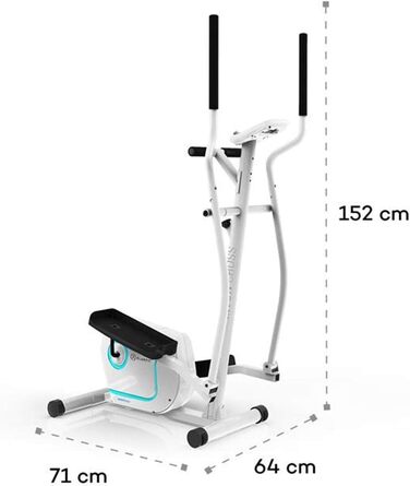 Орбітрек KLAR FIT Myon Cross для дому, складаний, магнітна система, 12 кг маховик, імпульсний сенсор, тримач для планшета