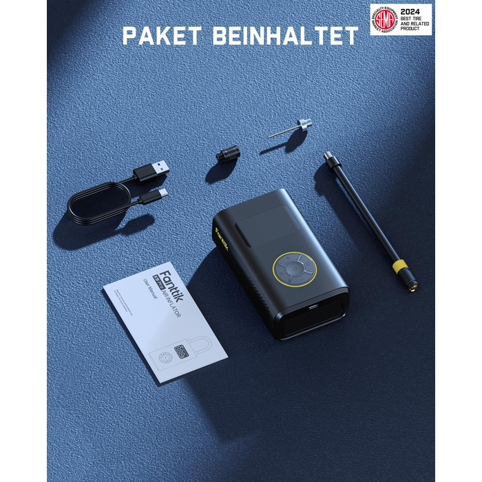 Електричний портативний компресор Fanttik X9 Pro 150 PSI з LED для авто, велосипедів, мотоциклів та м'ячів