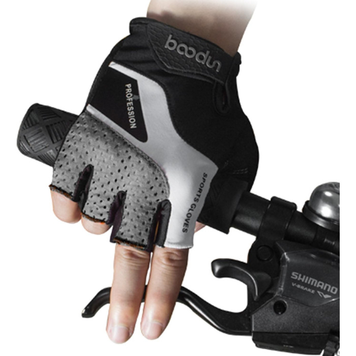 Велосипедні рукавички для чоловіків та жінок, напівпальцеві, дихаючі, антиковзні - сірий колір, розмір M