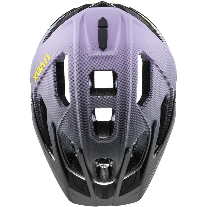 Велосипедний шолом uvex Quatro cc для MTB, жіночий і чоловічий, регульований козирок, фіолетово-чорний матовий, розмір 52-57 см