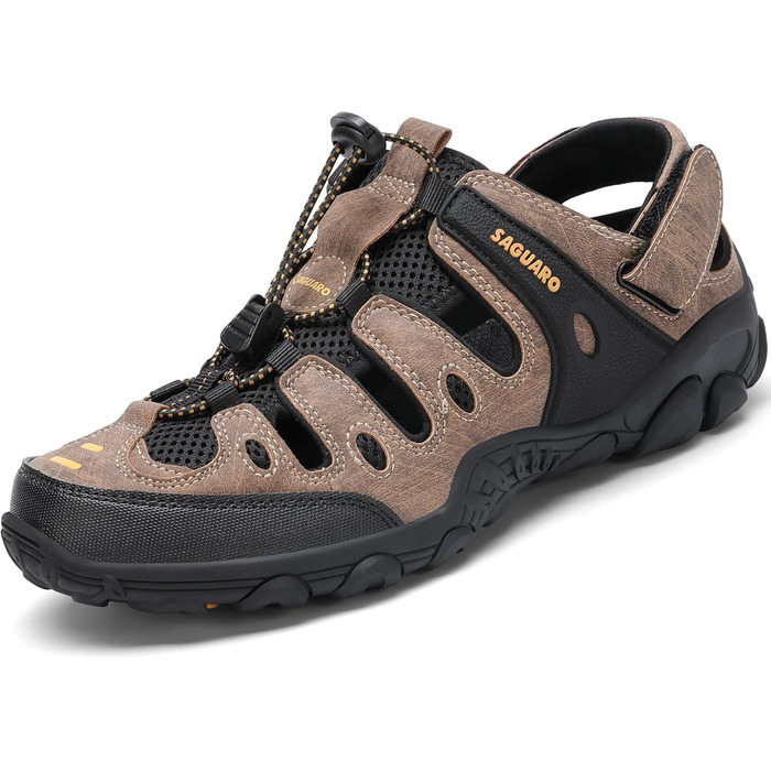 Зручні трекінгові сандалії для чоловіків та жінок SAGUARO - піші прогулянки та активний відпочинок (46 EU, Коричневий)
