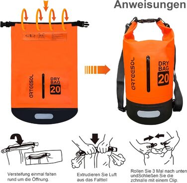 Водонепроникний мішок Blackace Arteesol 5L/10L/30L - Сумка для плавання, каякінгу та водних видів спорту (Оранжевий)