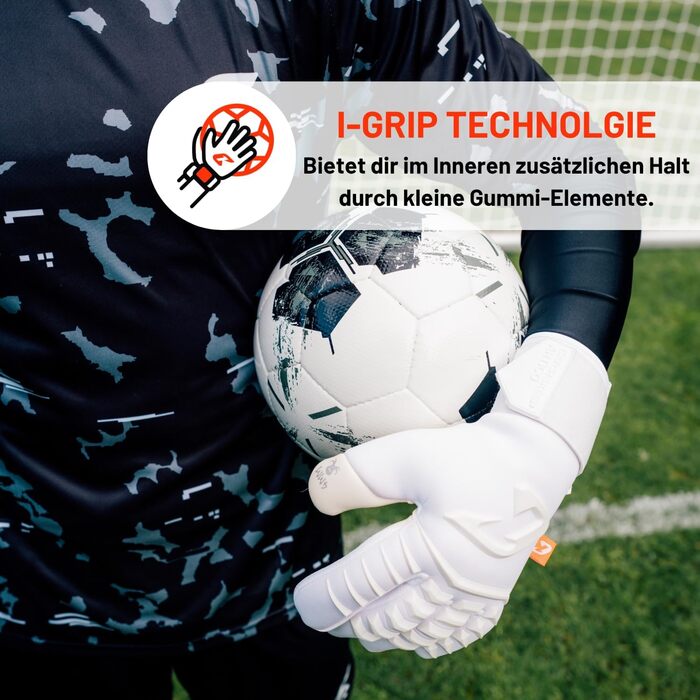 Професійні воротарські рукавиці CATCH&KEEP Artico Nero (білі, 12) з 4мм Octopus Grip для футболу | Вологостійкі, з технологією I-Grip та негативним кроєм