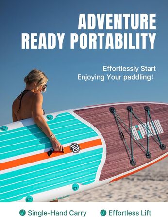 Надувне SUP-борд Niphean Stand Up Paddle Board з сидінням та аксесуарами, 320 см, для 2 осіб, 200 кг, для будь-якого рівня підготовки