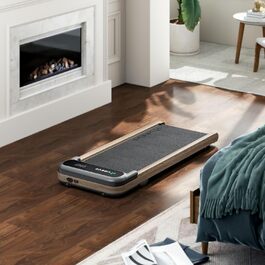 Бігова доріжка UREVO Holz Walking Pad з додатком SmartCoach, підлогова портативна доріжка під стіл, дерев'яний дизайн, швидкість 1–6 км/год, з пультом дистанційного керування, для дому та офісу