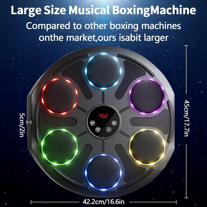 Розумна музична бокс-машина настінна з LED-підсвіткою, Bluetooth, 12 швидкостей, з рукавичками для боксу