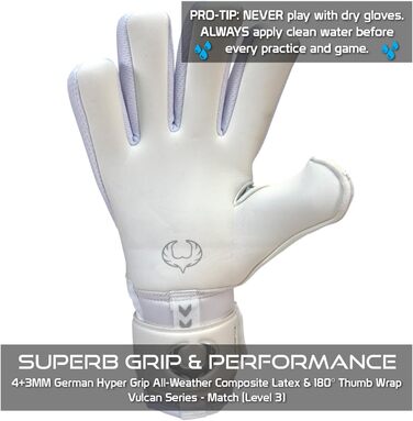 Воротарські рукавички Renegade GK Vulcan Microbe-Guard Pro-Tek (розміри 6-11, 4 стилі, 3 рівень) | Hyper Grip 3.5+3мм | Для дорослих, молоді, дітей