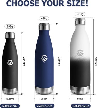 Термосфляка 750 мл, термос-пляшка з подвійними стінками, для газованої води, без BPA, витокозахисна, ізольована фляка з нержавіючої сталі для університету, роботи, подорожей, спорту, активного відпочинку, хлопчиків та дівчаток, темно-зелений (750 мл, темн