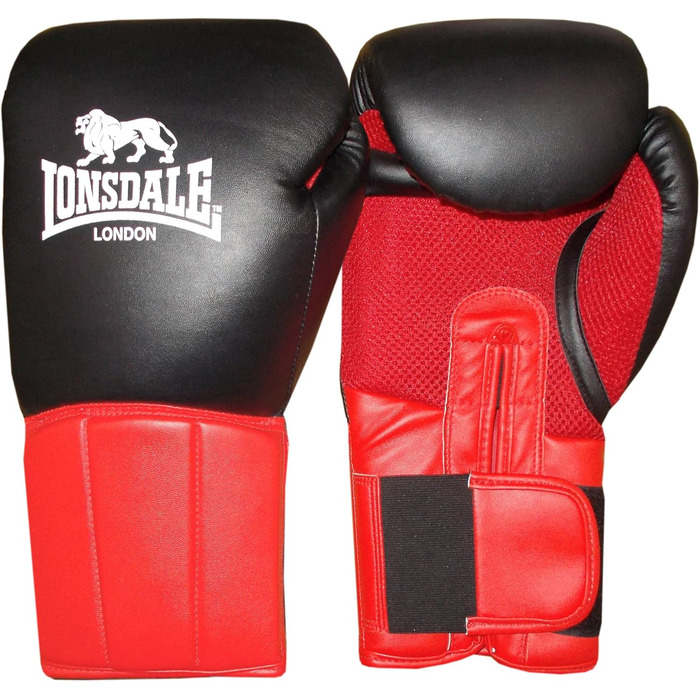 Боксерські рукавички Lonsdale Performer 16 унцій червоно-чорні
