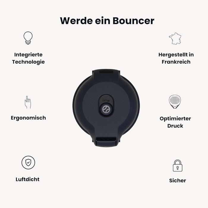 Bounce Tube Padel: Контейнер для м'ячів для падел-тенісу – збільшена тривалість життя м'ячів, збереження пружності, вбудований насос, Made in France