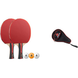 Набір для настільного тенісу JOOLA Rosskopf 2: 2 ракетки, 3 м'ячі 40+mm, червоно-чорний