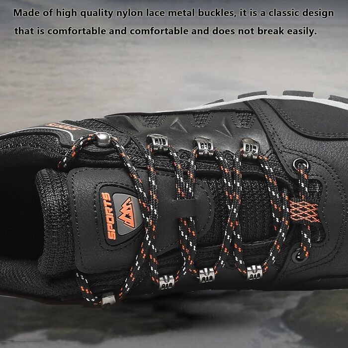 Чоловічі туристичні черевики Leichte Wanderschuhe: зручні, дихаючі, з антиковзким покриттям для хайкінгу та трекінгу (37 EU, Чорний)