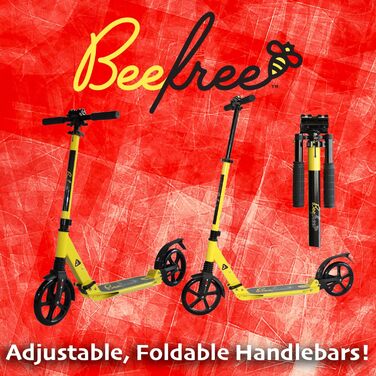 Самокат трюковий Bee Free Kick для дітей, підлітків та дорослих, з регульованим кермом, складаний, з ножним гальмом та амортизацією