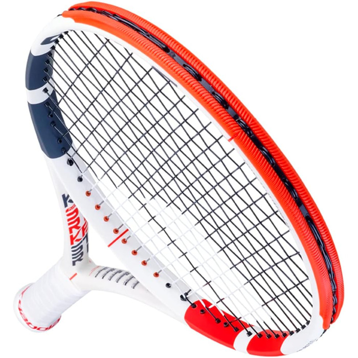 Тенісна ракетка Babolat Pure Strike 103 (3 покоління), натягнута, 16 г біла струна Babolat Syn Gut, середня натяжка, ручка 4 3/8