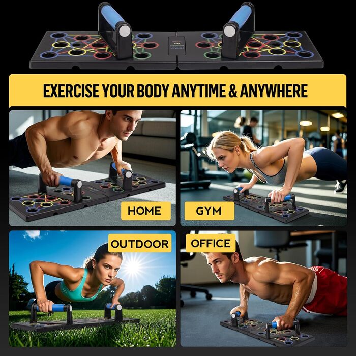 Багатофункціональна дошка для віджимань 24 в 1 — тренажер для силових тренувань та спалення жиру вдома, для чоловіків та жінок