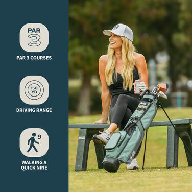 Гольф сумка Sunday Loma: легка сумка з ременем та стійкою – ідеальна для поля, Par 3 та Executive курсів